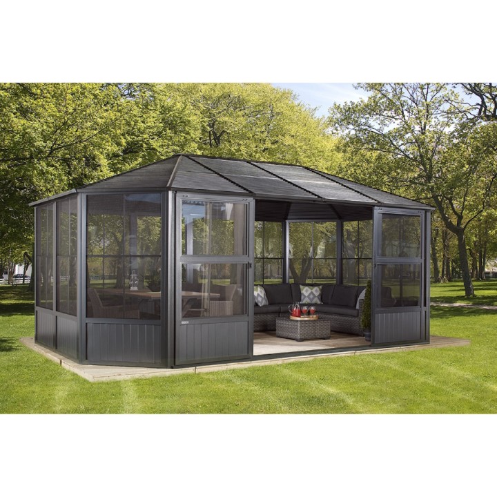 Tonnelle jardin d'hiver Charleston Sojag, Anthracite - 384 x 594 x 281 cm