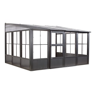 Tonnelle jardin d'hiver Charleston mural Sojag, Anthracite - 309 x 404 x 244 cm