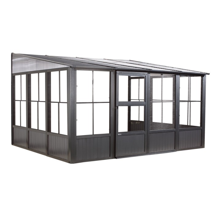 Tonnelle jardin d'hiver Charleston mural Sojag, Anthracite - 309 x 404 x 244 cm