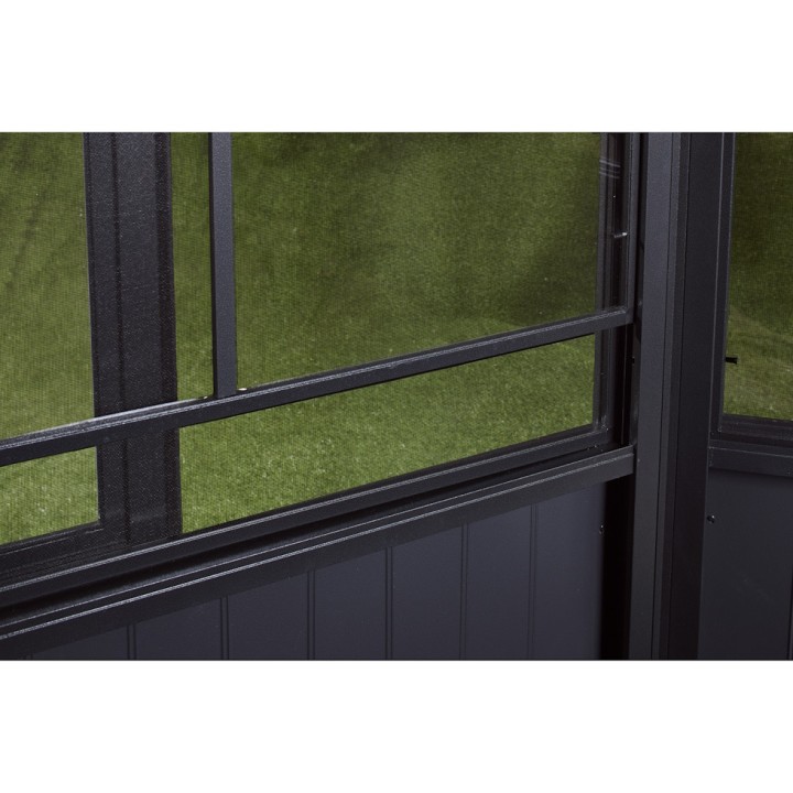 Tonnelle jardin d'hiver Charleston mural Sojag, Anthracite - 309 x 404 x 244 cm
