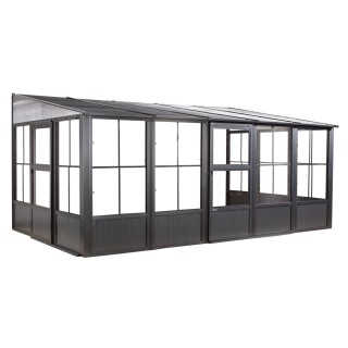 Tonnelle jardin d'hiver Charleston mural Sojag, Anthracite - 309 x 502 x 244 cm