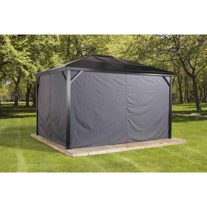 Rideaux Sojag avec clips pour pavillon Verona 10 X 14 - Gris foncé