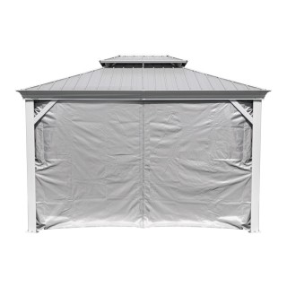 Rideaux Sojag avec clips pour tonnelle Messina 10 x 12 - Taupe