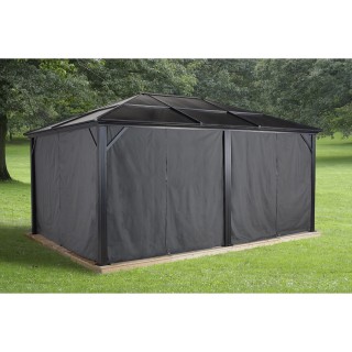 Rideaux Sojag avec clips pour tonnelle Méridien 12 x 16 - Gris foncé