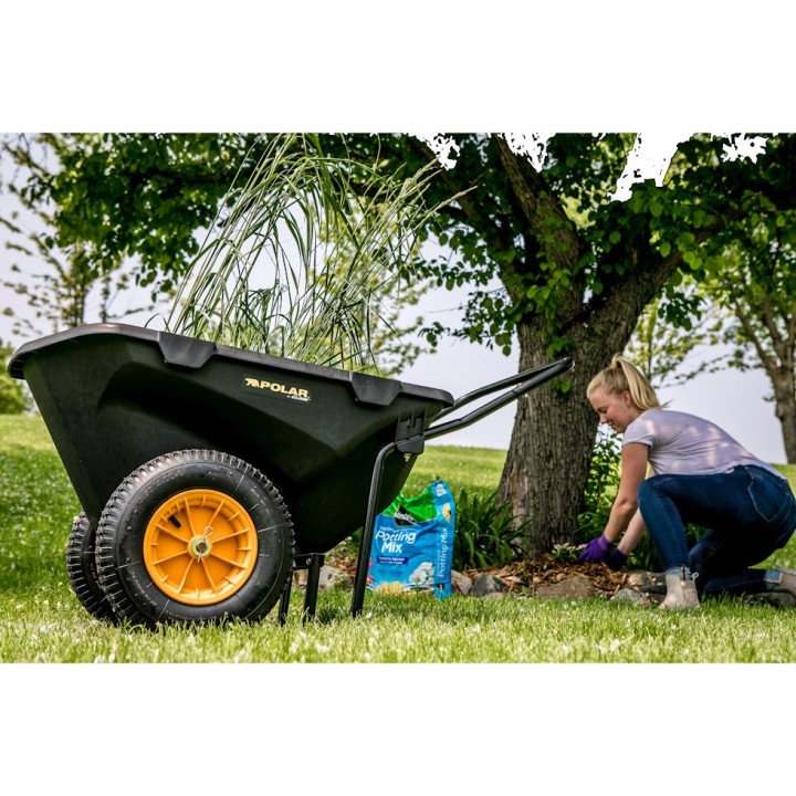 Brouette en plastique Cub Cart Polar - 198 Litres, noir, 127 x 71 x 74 cm