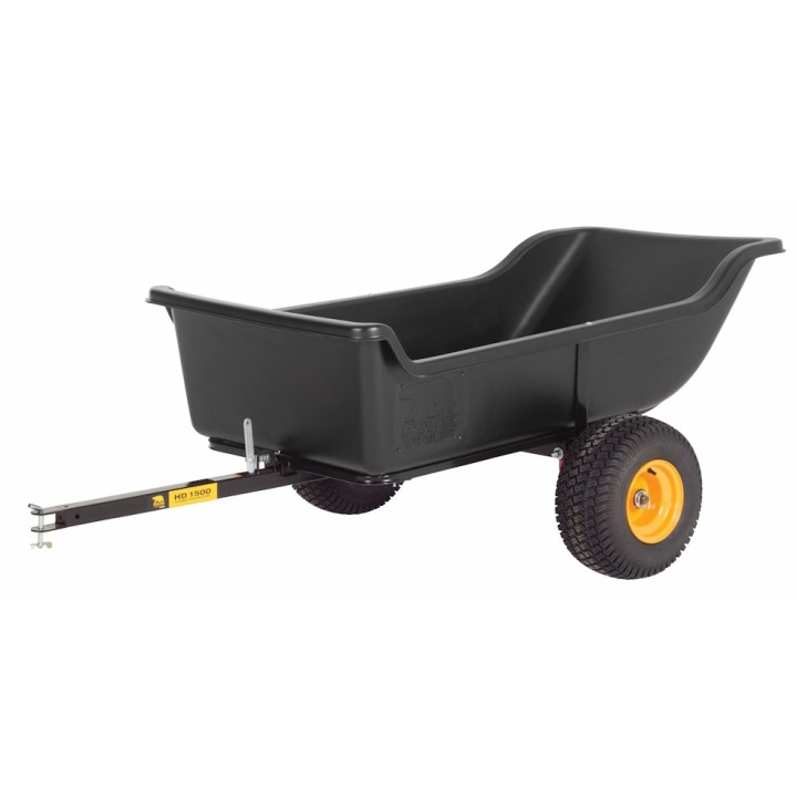 Brouette remorque HD1500 Polar en plastique - 623 litres, noir, 249 x 137 x 79 cm