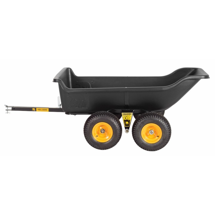 Brouette remorque TA1500 Polar en plastique - 623 litres, noir, 249 x 137 x 79 cm