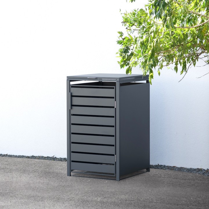 Coffre à poubelle Kubus Westmann, métallique, 240 litres - Anthracite