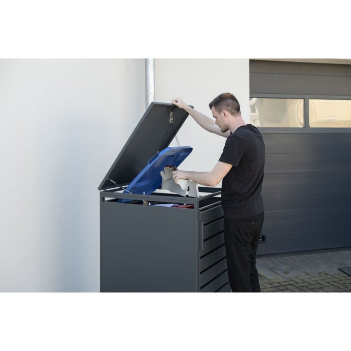 Coffre à poubelle Kubus Westmann, métallique, 240 litres - Anthracite