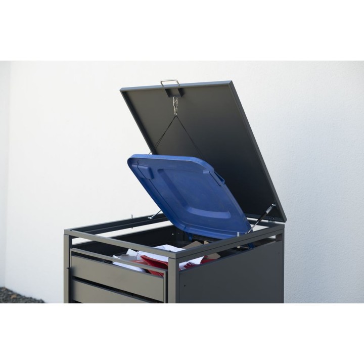 Coffre à poubelle Kubus Westmann, métallique, 240 litres - Anthracite