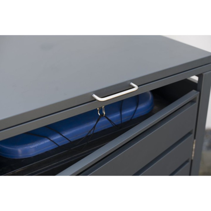 Coffre à poubelle Kubus Westmann, métallique, 240 litres - Anthracite