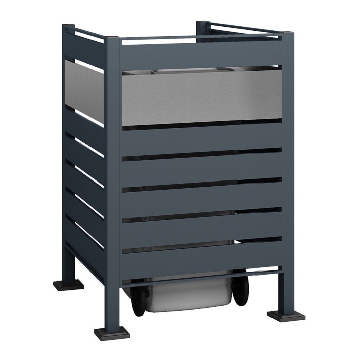 Habillage métallique pour poubelle Planum Westmann, 240 litres - Anthracite