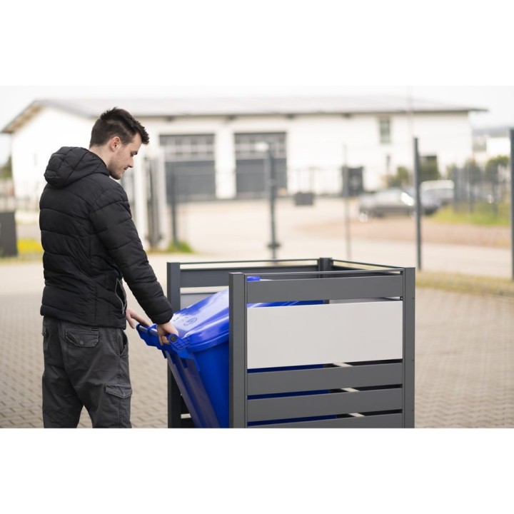 Habillage métallique pour poubelle Planum Westmann, 240 litres - Anthracite