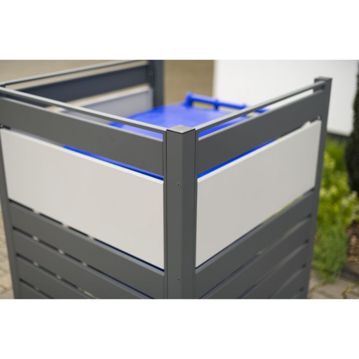 Habillage métallique pour poubelle Planum Westmann, 240 litres - Anthracite
