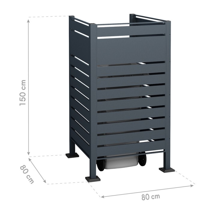 Habillage acier inoxydable pour poubelle Planum Westmann, 240 litres - Anthracite