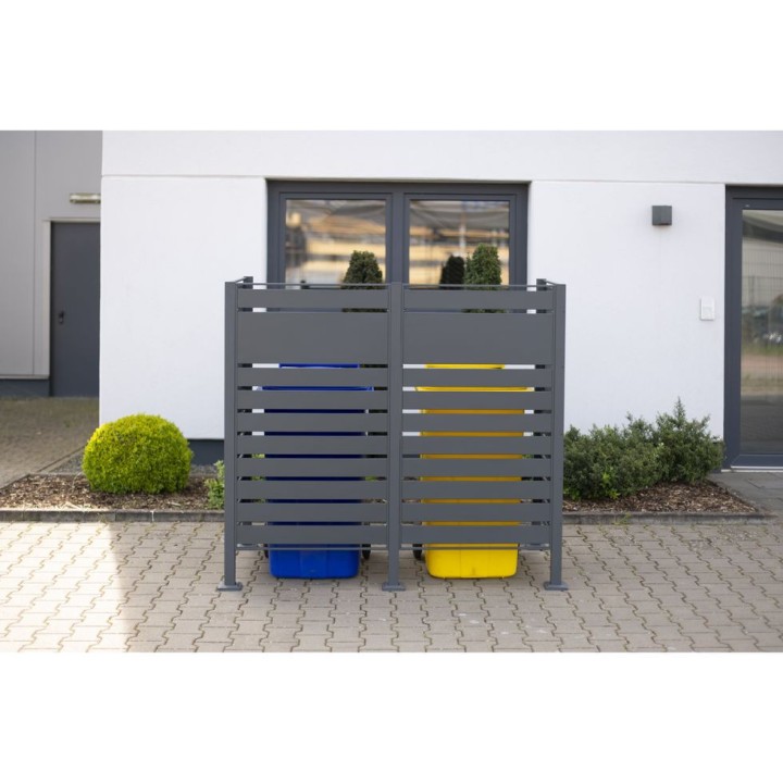 Habillage acier inoxydable pour poubelle Planum Westmann, 240 litres - Anthracite