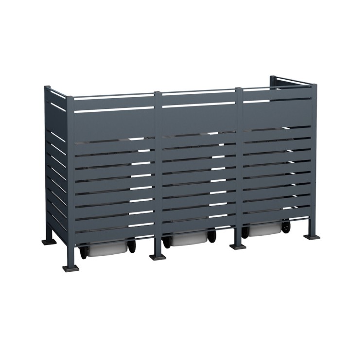Habillage acier inoxydable pour poubelle Planum Westmann, 240 litres - Anthracite