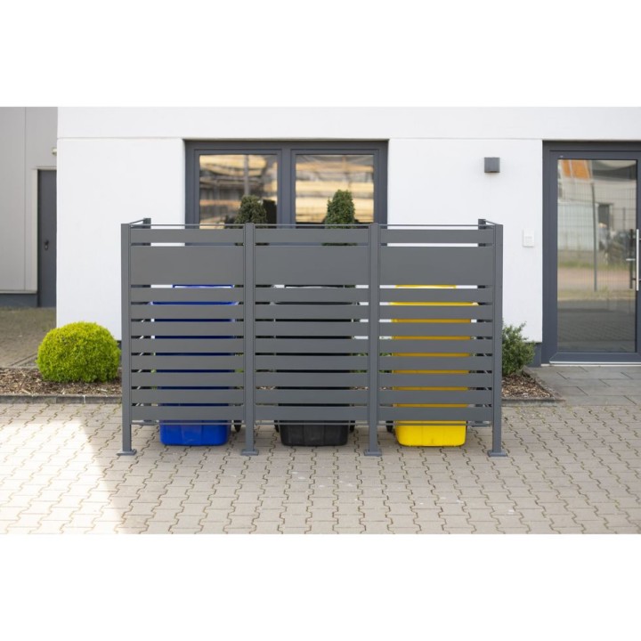 Habillage acier inoxydable pour poubelle Planum Westmann, 240 litres - Anthracite