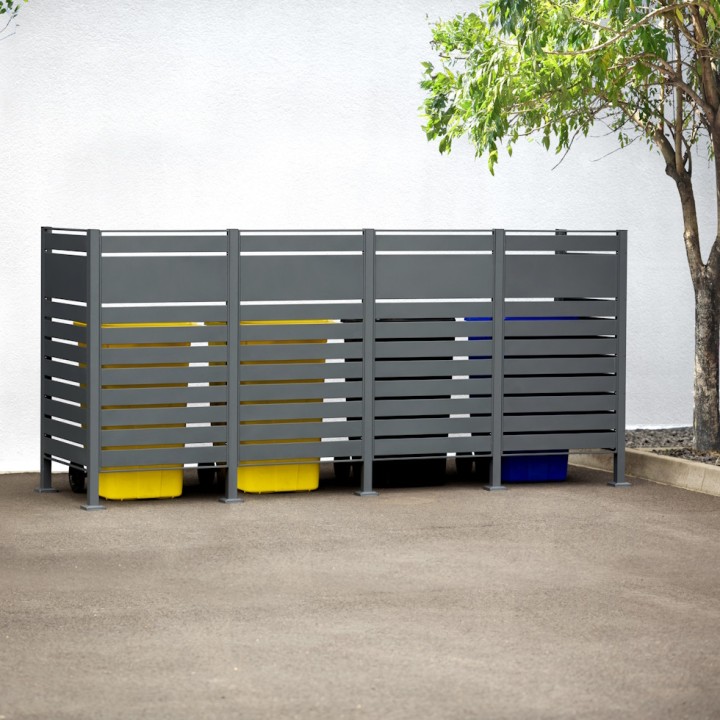 Habillage acier inoxydable pour poubelle Planum Westmann, 240 litres - Anthracite