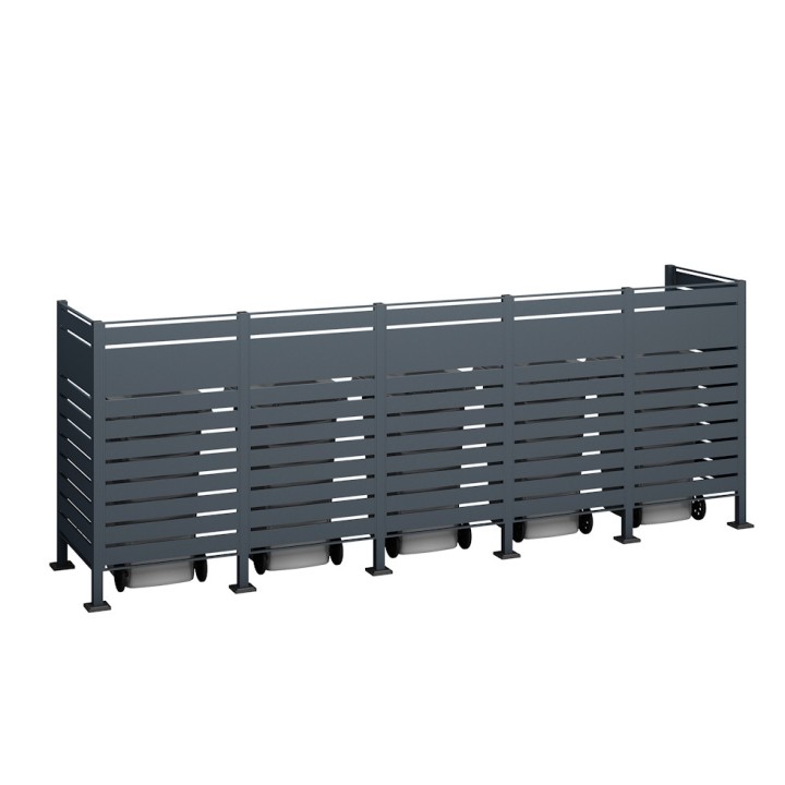 Habillage acier inoxydable pour poubelle Planum Westmann, 240 litres - Anthracite