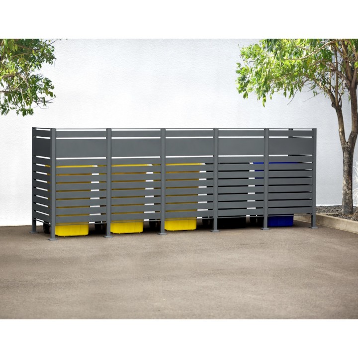 Habillage acier inoxydable pour poubelle Planum Westmann, 240 litres - Anthracite