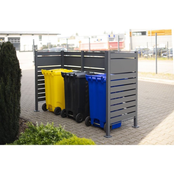 Habillage acier inoxydable pour poubelle Planum Westmann, 240 litres - Anthracite