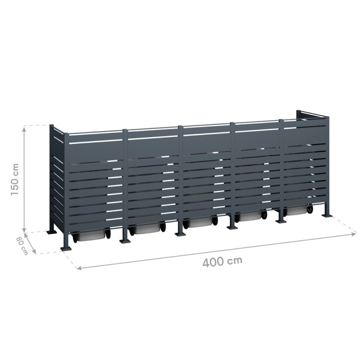 Habillage acier inoxydable pour poubelle Planum Westmann, 240 litres - Anthracite
