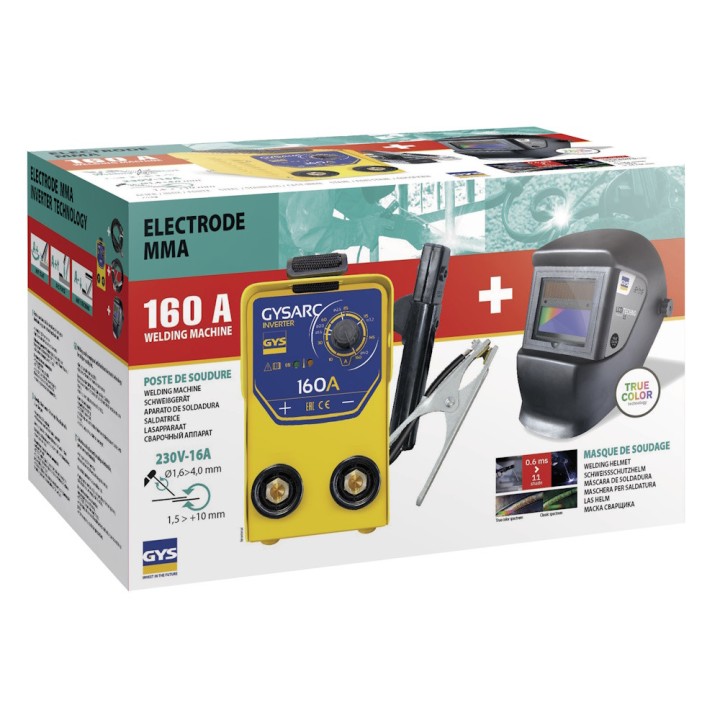Kit poste à souder GYSARC 160 et masque LCD 11 TRUE COLOR GYS