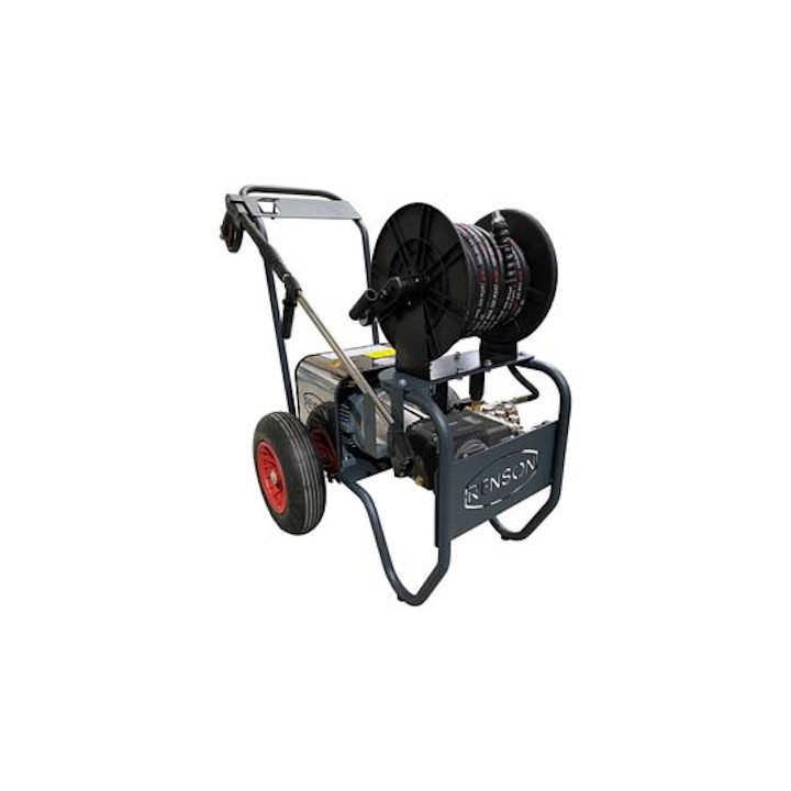 Nettoyeur haute pression Renson trio flector Triphasé eau froide, 200 bars, 15l/min, total stop, enrouleur 20 m