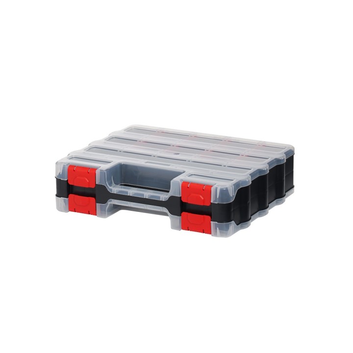 Mallette double Viso - 32 compartiments/19 séparateurs amovibles - 320 x 270 x 80 mm