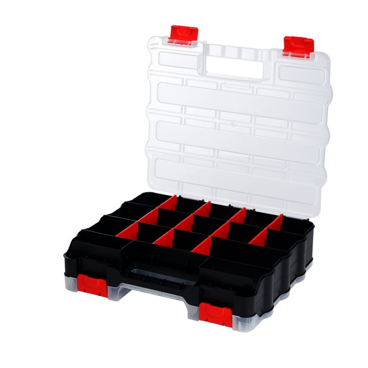 Mallette double Viso - 32 compartiments/19 séparateurs amovibles - 320 x 270 x 80 mm
