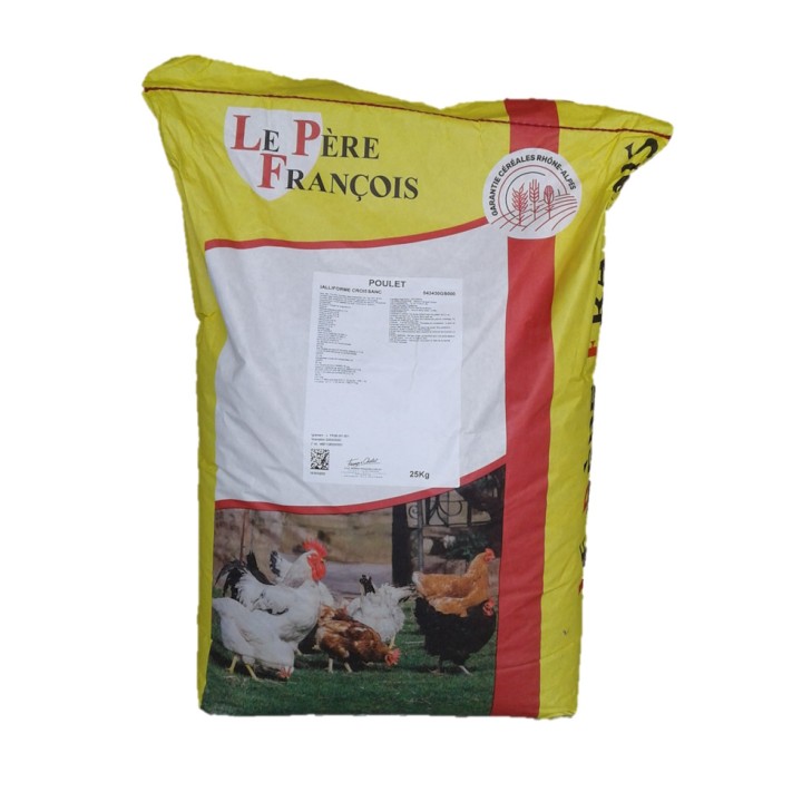 Aliment démarrage dindonneaux, pintadeaux, miettes Gallinex - Le Père François, sac 25 kg