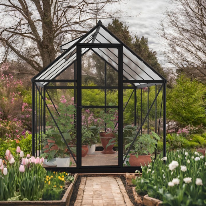Serre de jardin Hybrid noire Canopia - 185 x 247 cm