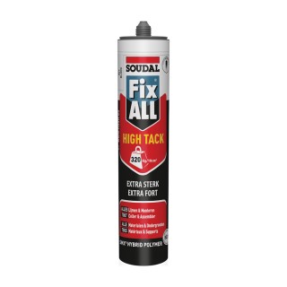 Mastic colle polymère hybride - Fix ALL "High Tack" Soudal, 290 ML - Blanc