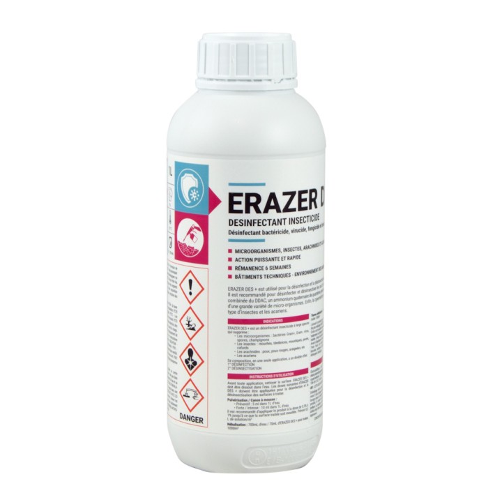 Désinfectant insecticide 2 en 1 ERAZER DES + Agrivet - 1 L