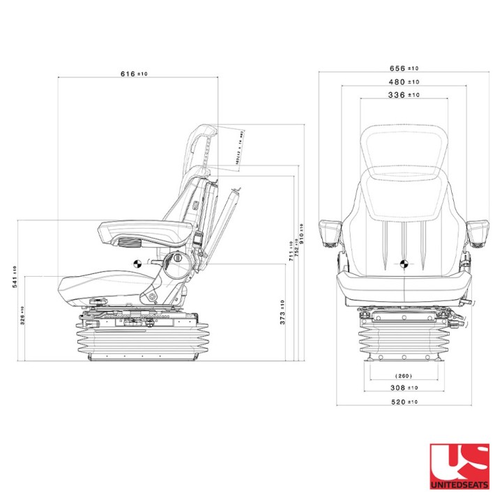 Siège de Tracteur Pneumatique RANCHER STANDARD AIR UnitedSeats