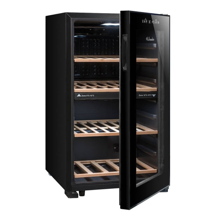 Cave à vin double compartiment LS51.2ZBLACK La Sommelière, 50 bouteilles