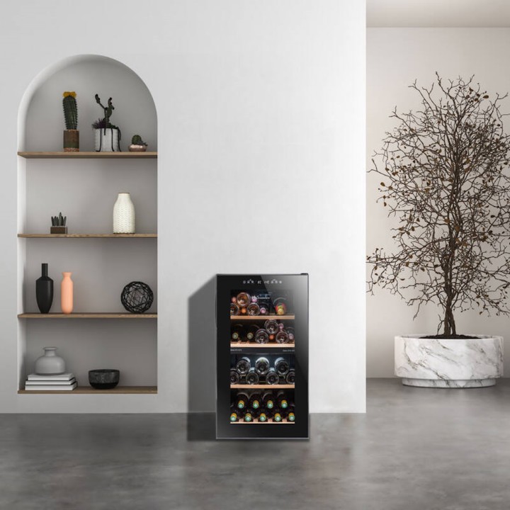 Cave à vin double compartiment LS51.2ZBLACK La Sommelière, 50 bouteilles