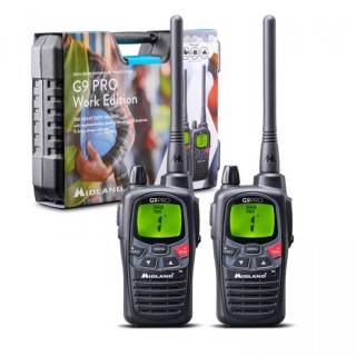 Pack de 2 Talkies Walkies Midland G9 Pro noir + oreillettes