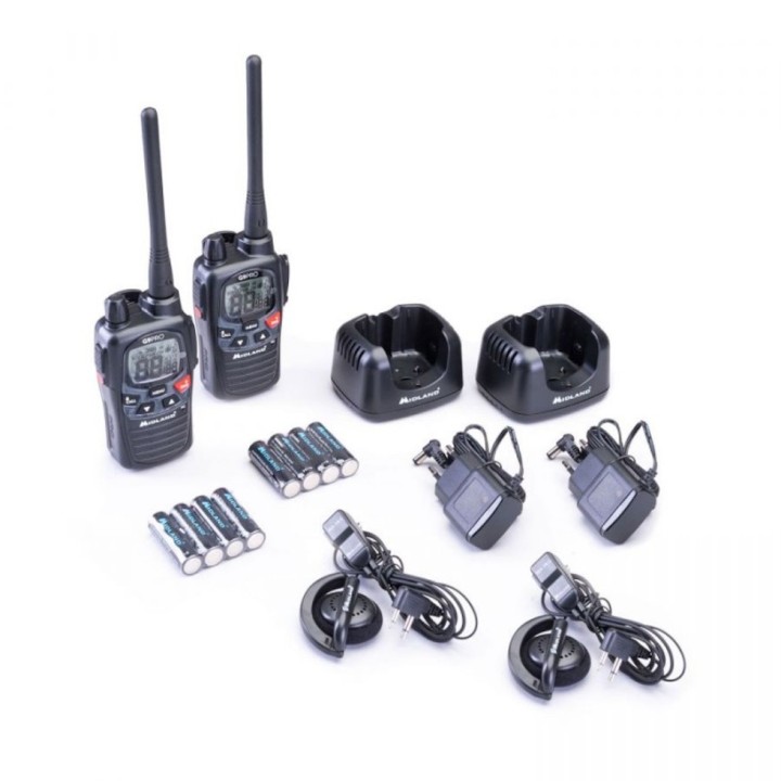 Pack de 2 Talkies Walkies Midland G9 Pro noir + oreillettes