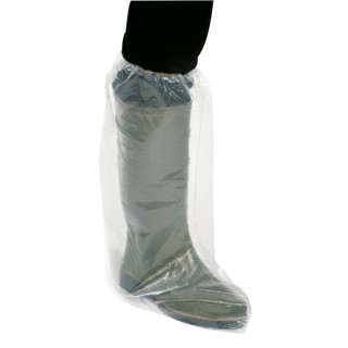 Surchaussures et surbottes jetables Kerbl, blancs transparents avec élastique, 40 x 50 cm - Quantité 100