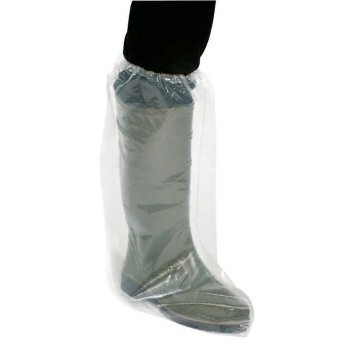 Surchaussures et surbottes jetables Kerbl, blancs transparents avec élastique, 40 x 50 cm - Quantité 100