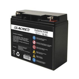 Accu batterie AGM 12V/18Ah, pour l'alimentation des clôtures électriques Lacmé