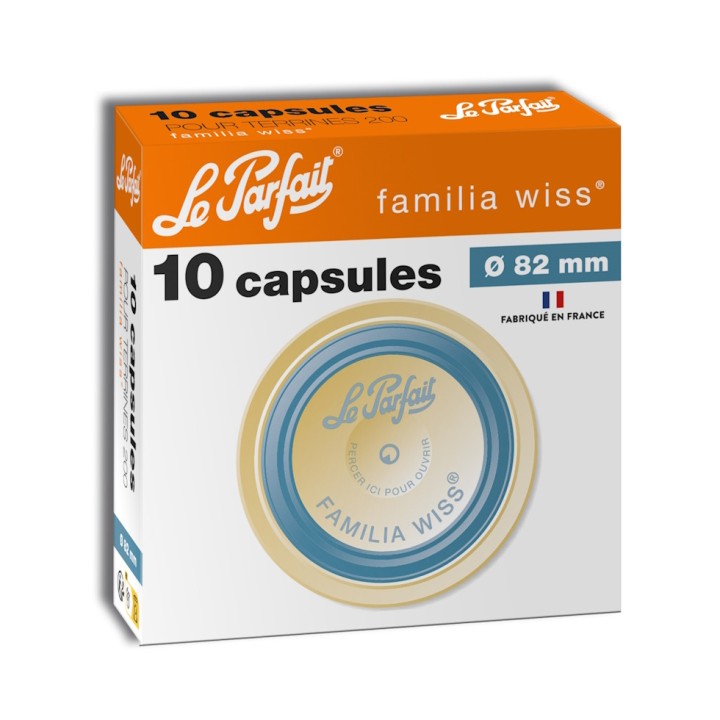 Boite de 10 capsules Familia Wiss Le Parfait, Ø 82 mm ou Ø 100 mm