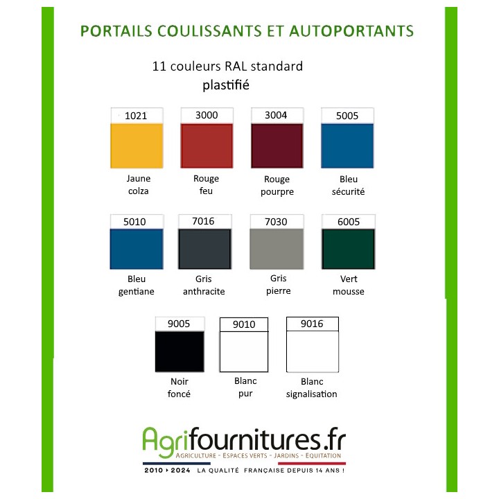 Portail industriel coulissant Medium Largeur 3m Barreaudé