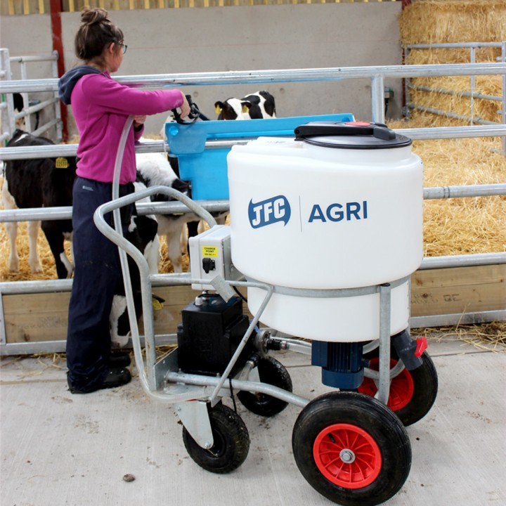 Chariot à Lait JFC Agri, 170 L avec mélangeur motorisé, pompe de distribution