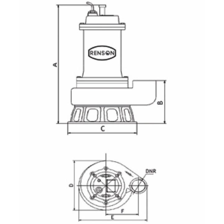 Pompe de relevage triphasée eaux chargées fonte 2,2 KW DN65 Renson