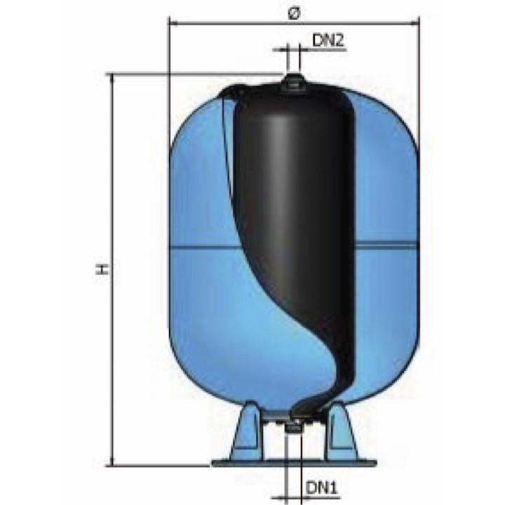 Réservoir à vessie vertical 500 L pression max 10 bars Renson
