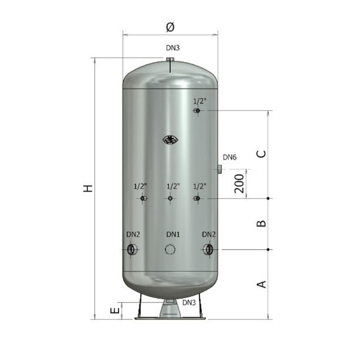Réservoir galvanisé 500 L 8 bars Renson