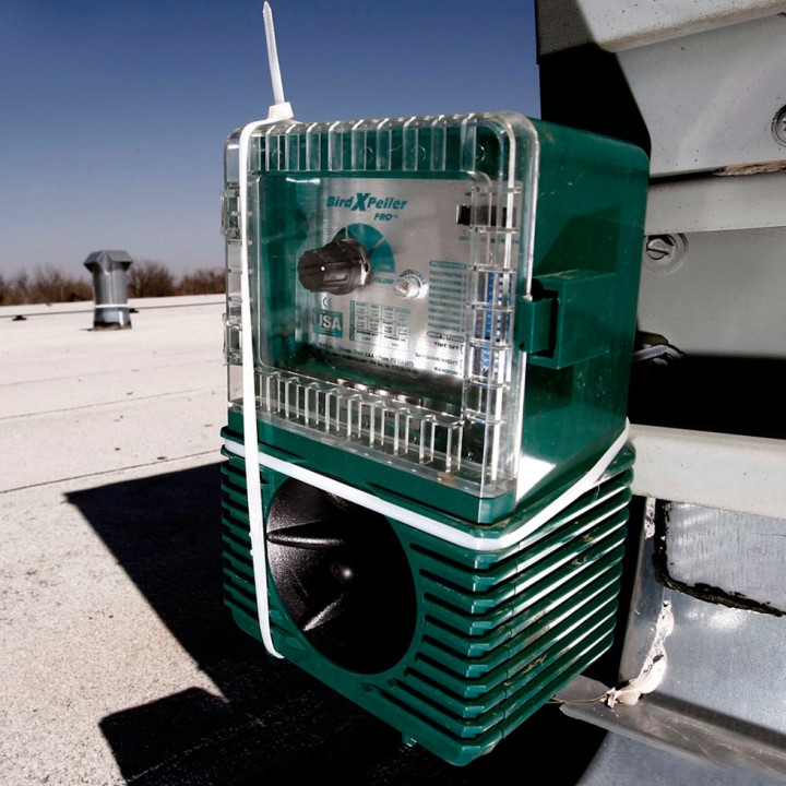 Répulsif Effaroucheur électronique sonore oiseaux Bird-X Peller PRO - Version oiseaux Ville